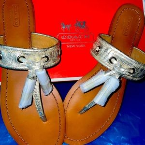 Gold metallic Tassel Sandals